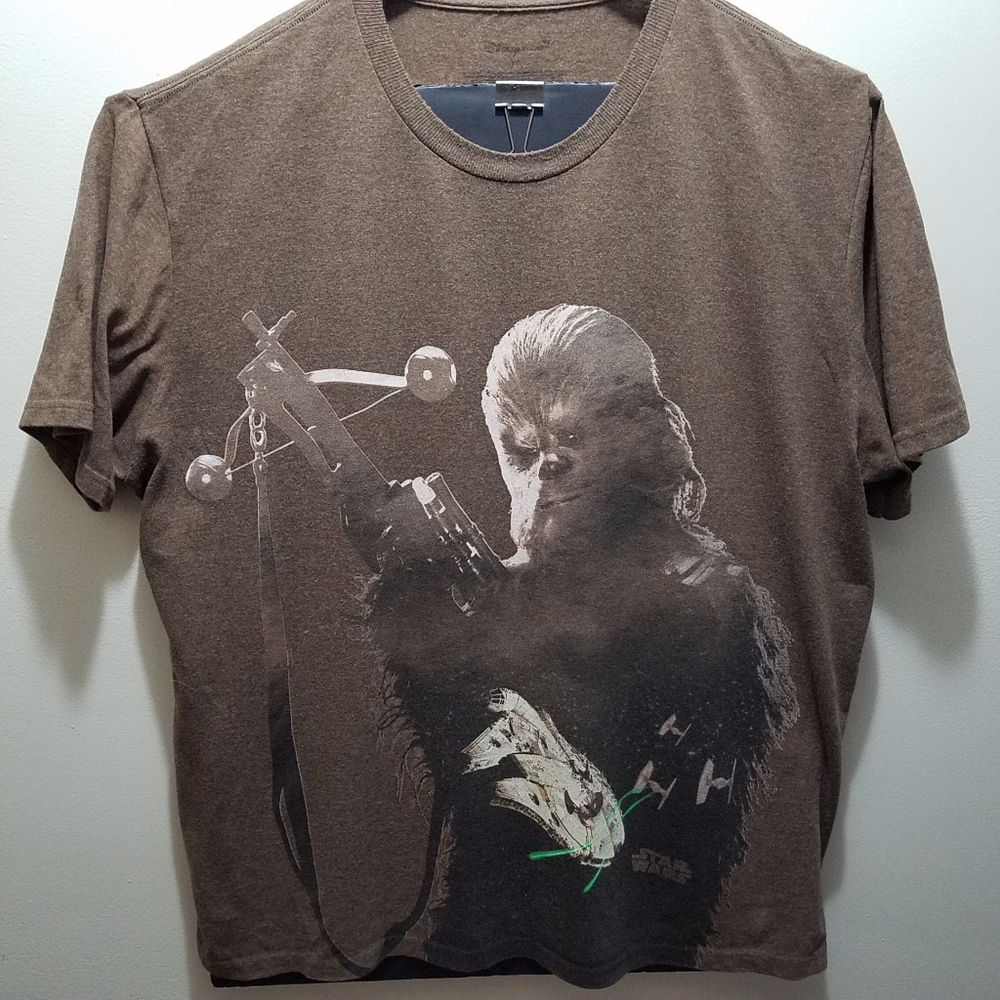 Star Wars Brown Chewbacca Men's 2XL Shirt Disney Store Millenium Falcon - Picture 7 of 7